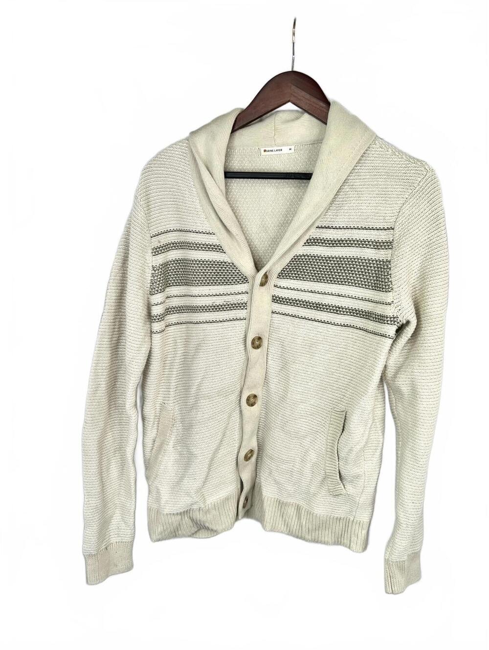 Marine Layer Men's Shawl Collar Button-Up Cardigan Sweater Medium